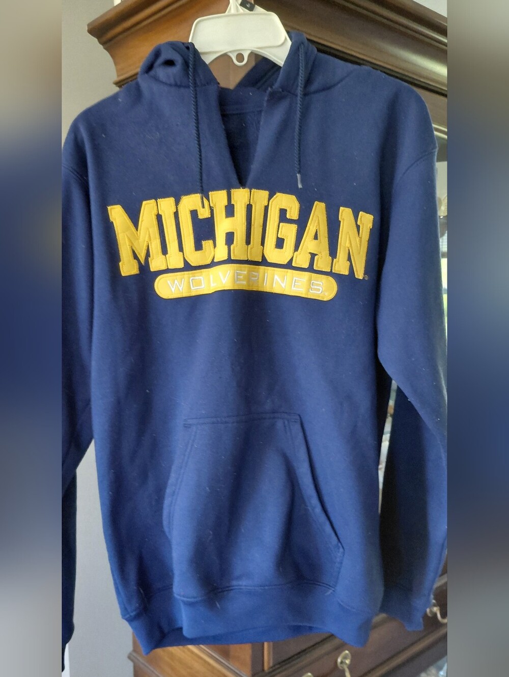 Pro Edge Michigan Navy and Yellow Hooded Sweatshirt